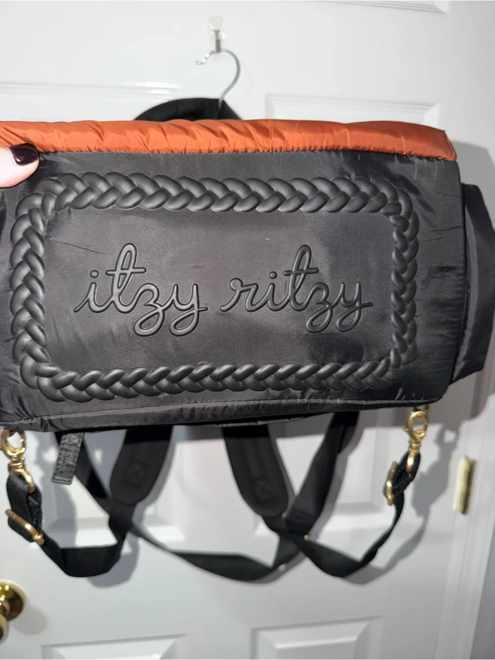Itzy Ritzy Diaper Bag - Black, White & Rust